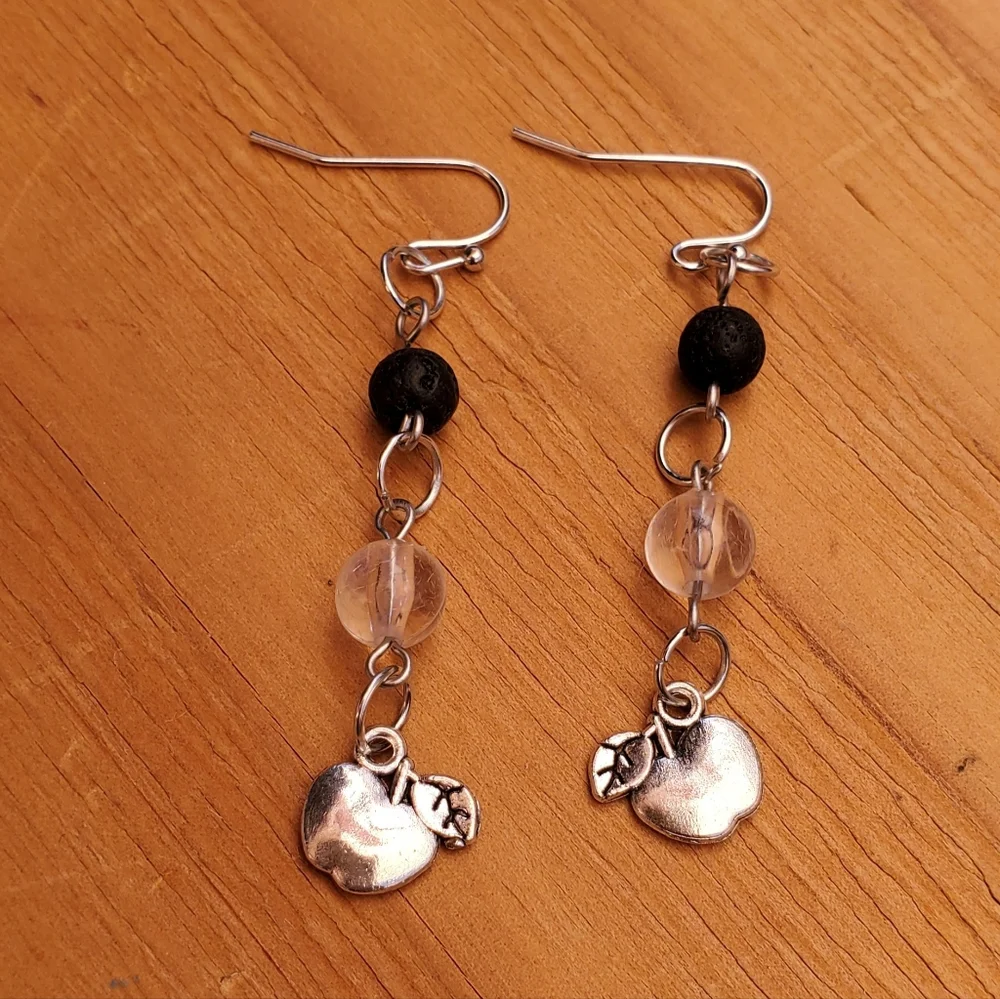 Apple charm aromatherapy earrings
